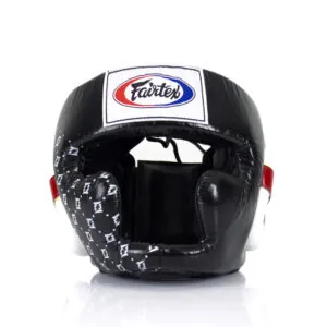 Casca Inchisa Fairtex HG10 Piele Negru/Alb M-XL - Fightshop