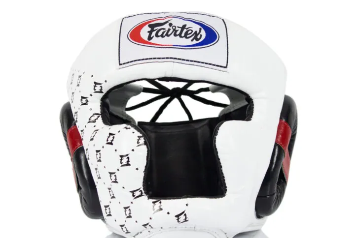Casca Inchisa Fairtex HG10 Piele Alb/Negru M-XL - Fightshop